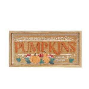 63cm HAND PICKED DAILY PUMPKINS dark wood sign