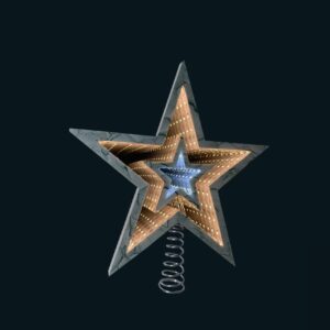 25cm infinity tree top star - white and gold