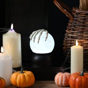 15cm bo lit skeleton hand water globe