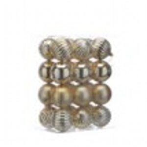 pack of 24 x 7cm mixed finish balls-champagne gold