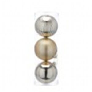 pack of 3 x 15cm mixed balls - champagne gold