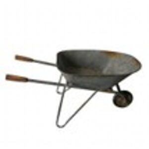 65cm rustic green metal wheelbarrow