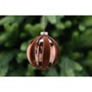 8cm brown glass ball-shiny brown stripes