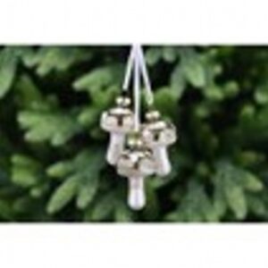 7cm hanging triple sage green glass mushrooms