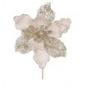 29cm champagne gold glitter/ cream poinsettia stem
