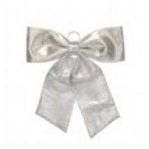 60cm silver metallic effect bow