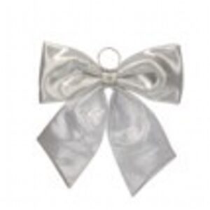 44cm silver metallic effect bow