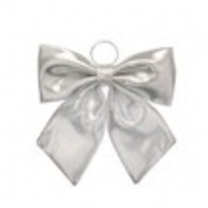 34cm silver metallic effect bow