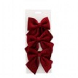 3pcs x 15cm burgundy velvet bows on backing card