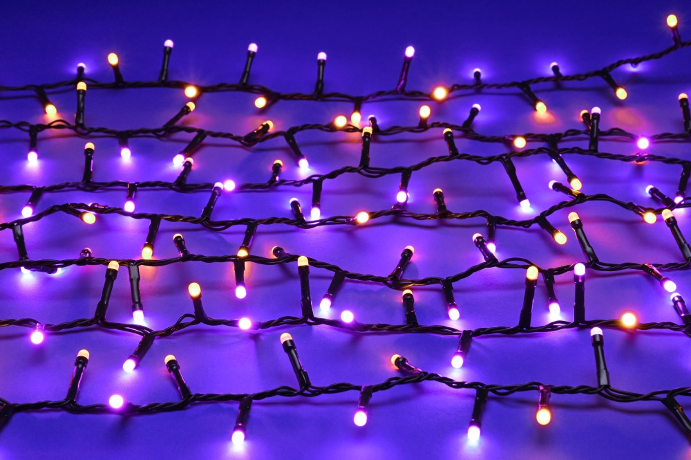 500 glow-worm lights -purple/orange