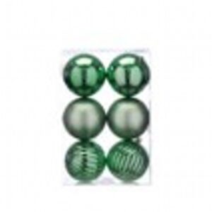 pack of 6 X 10cm mixed finish balls - sage green