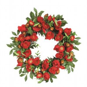 Floral Poppy Wreath 50Cm