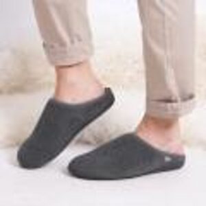 Swept Back Popcorn Mule Slippers Grey 10