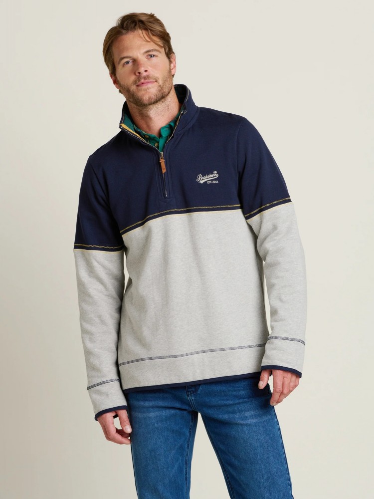 Colour Block Quarter Zip Sweatshirt