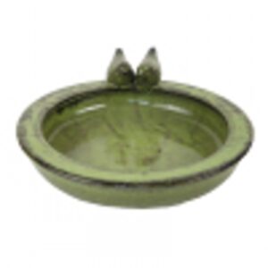 FB489 - BIRD BATH CERAMIC ROUND (GREEN)