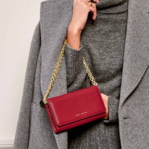Rubi Chain Crossbody Purse | Garnet Red |
