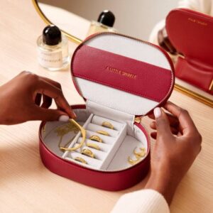 Oval Jewellery Box | A Littl E Sparkle | Garnet Red |