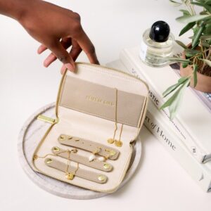 Slim Jewellery Case Heart Of Gold Light Taupe