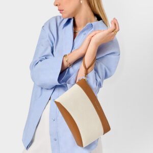 Siena Canvas Wristlet Clutch Cognac