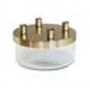 Metal Candle Holder with Glass Bowl Gold H9cm D20cm