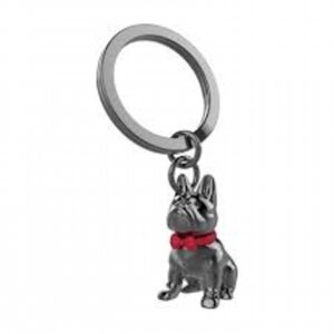 Black French Bulldog with Bow Tie Keyring
