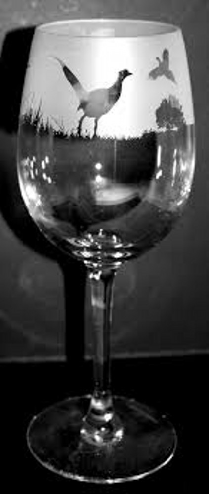 Frieze Wine Glass Pheasant