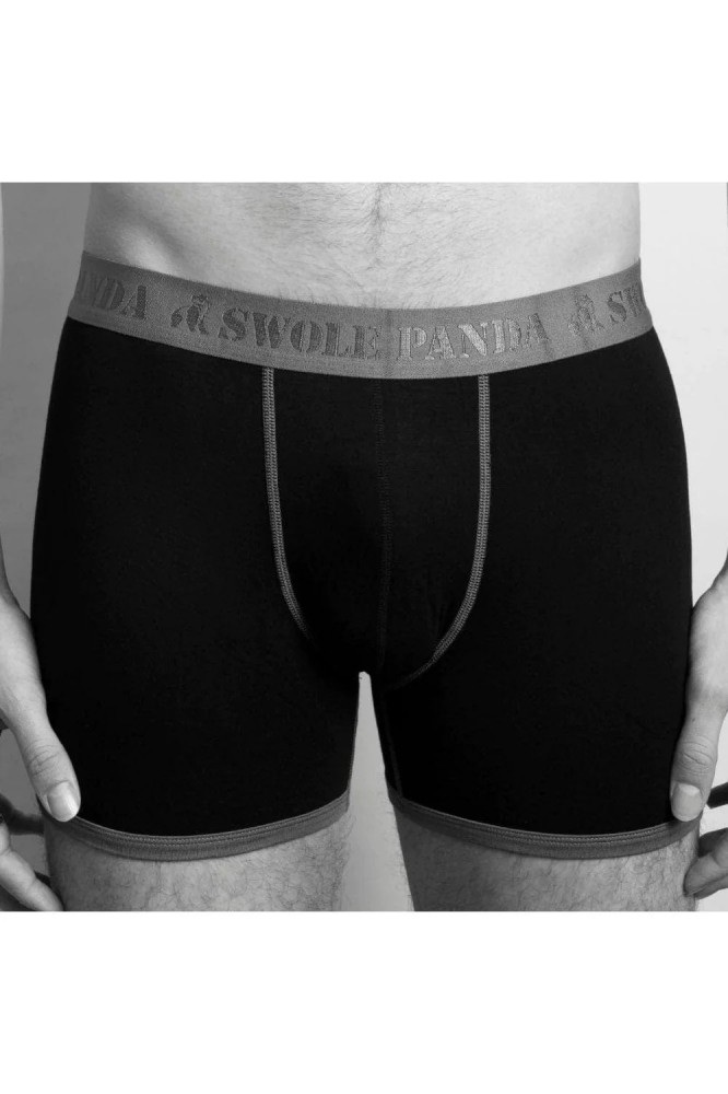 Black Bamboo Boxers Grey Band (S)