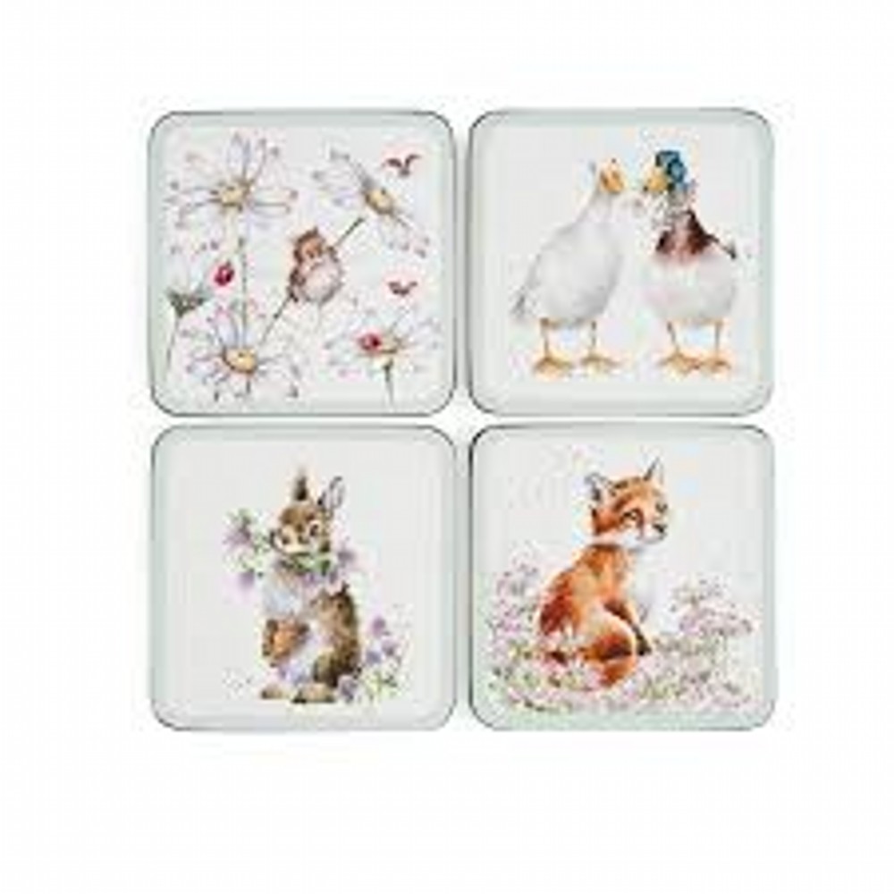 Wrendale Wild Flw Coasters S/4