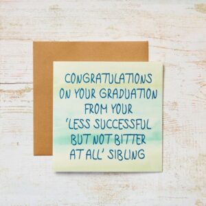 Graduation Sibling Humour Card Pale