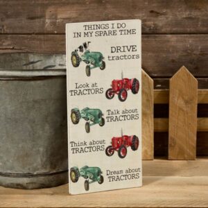Tractor Farm Humour Long Plaque Wood