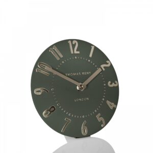 6" Arabic Mantel Clock Olive Green