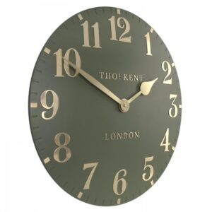 20" Arabic Wall Clock Lichen Green