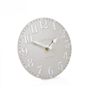 6" Arabic Mantel Clock Dove Grey