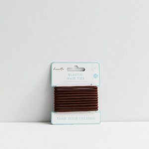 Elastic Hair Ties 10 pc -Brown
