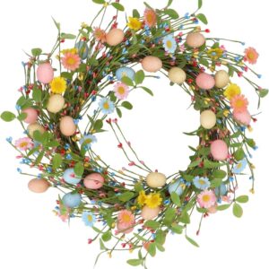 Pastel Daisies W Eggs Wreath