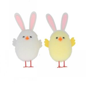 Chenille Chick W Bunny Ears Dec