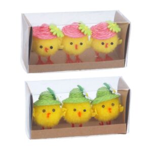 Chenille Chick W Pink Bonnet
